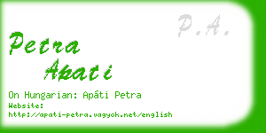 petra apati business card